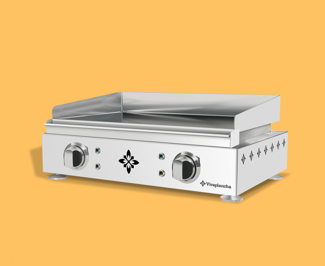 LIMA electric Plancha grill - Stainless steel and hard chrome, 2 cooking zones
