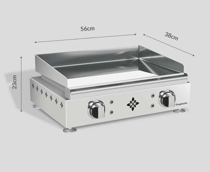 LIMA electric Plancha grill - Stainless steel and hard chrome, 2 cooking  zones