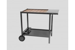 Plancha trolley made of metal and wood