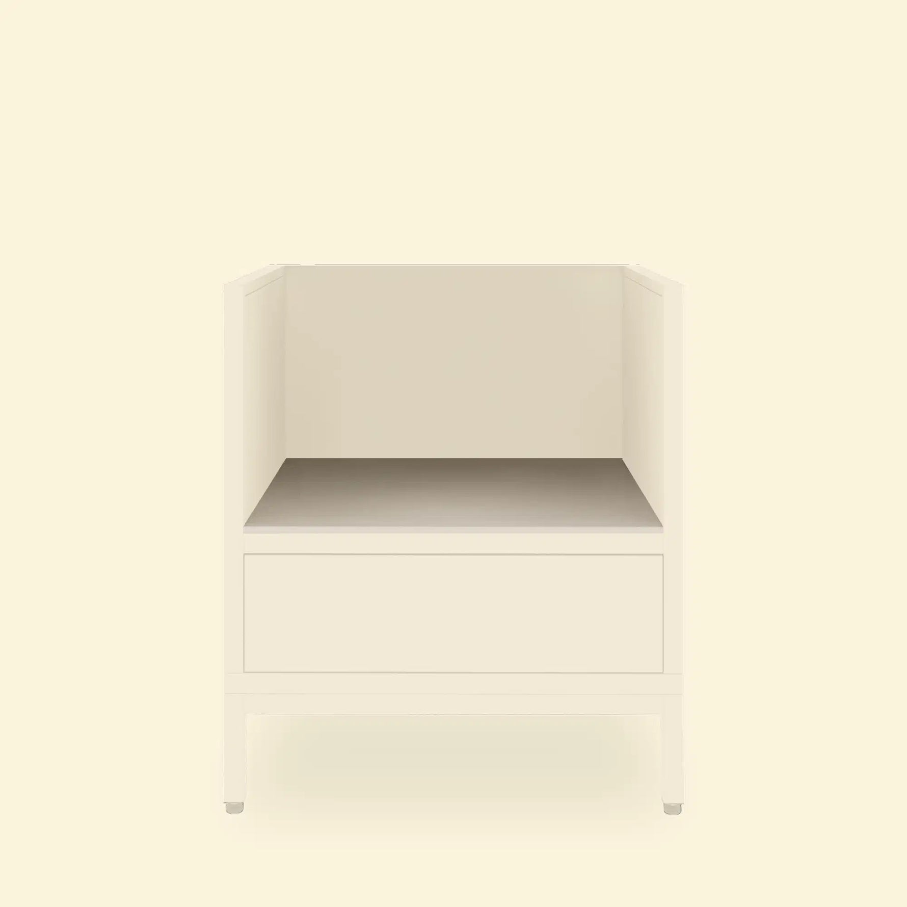 Module kamado Pilotis avec plan de travail en céramique blanc.
::visuel:creme