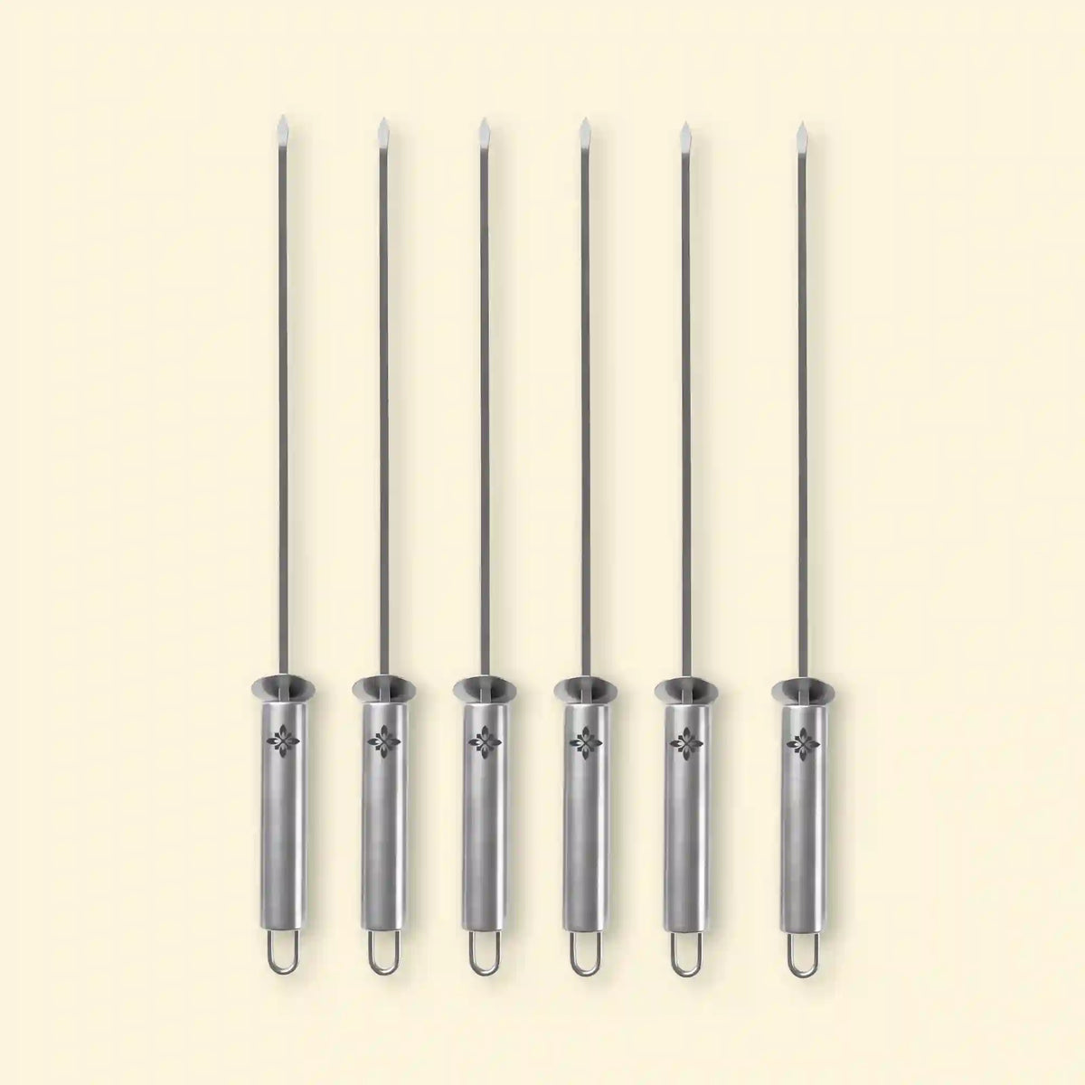 Set de 6 brochettes en inox Vivaplancha avec manches ergonomiques